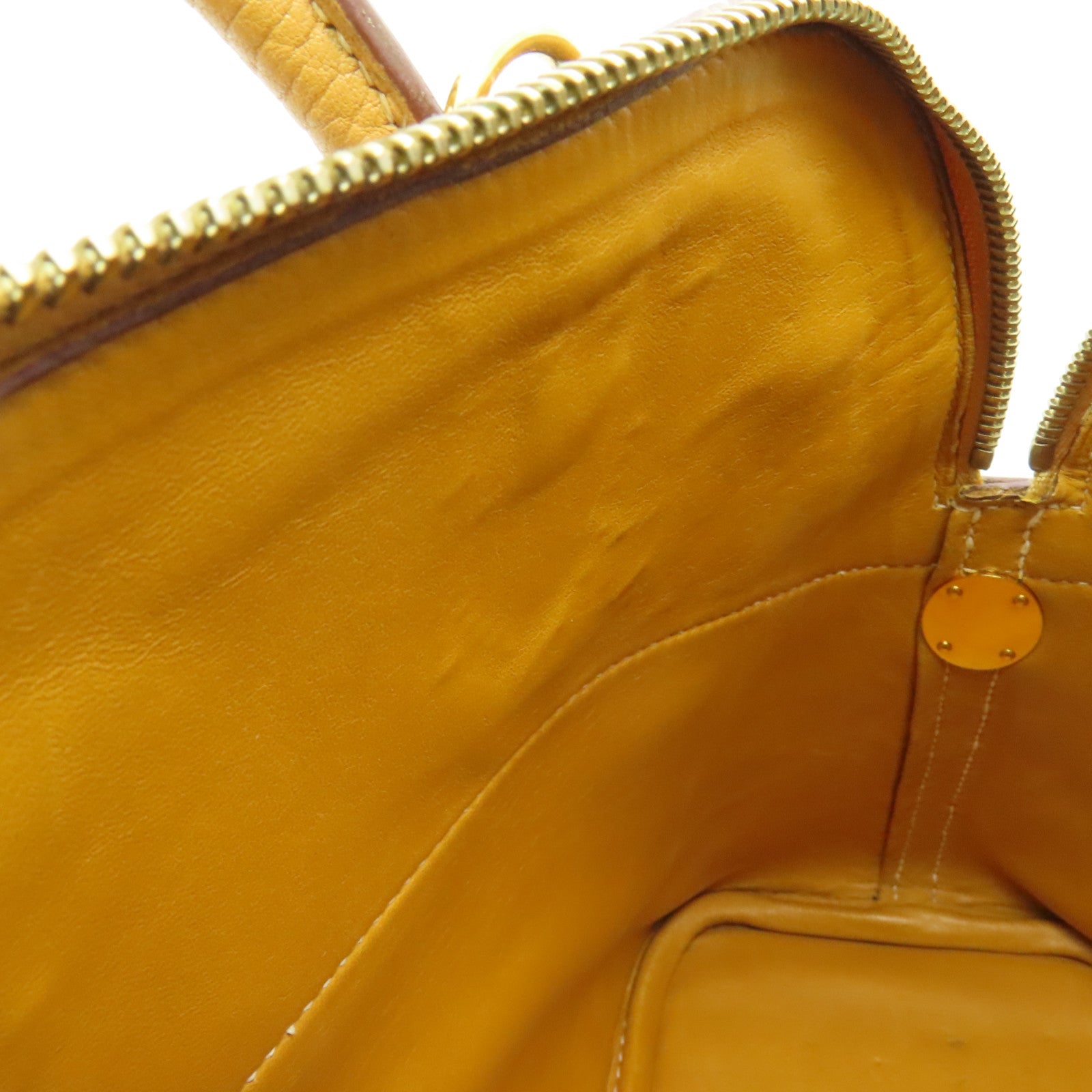 HERMES Ardennes皮革Bolide 31金扣手挽肩背兩用袋芥末色
