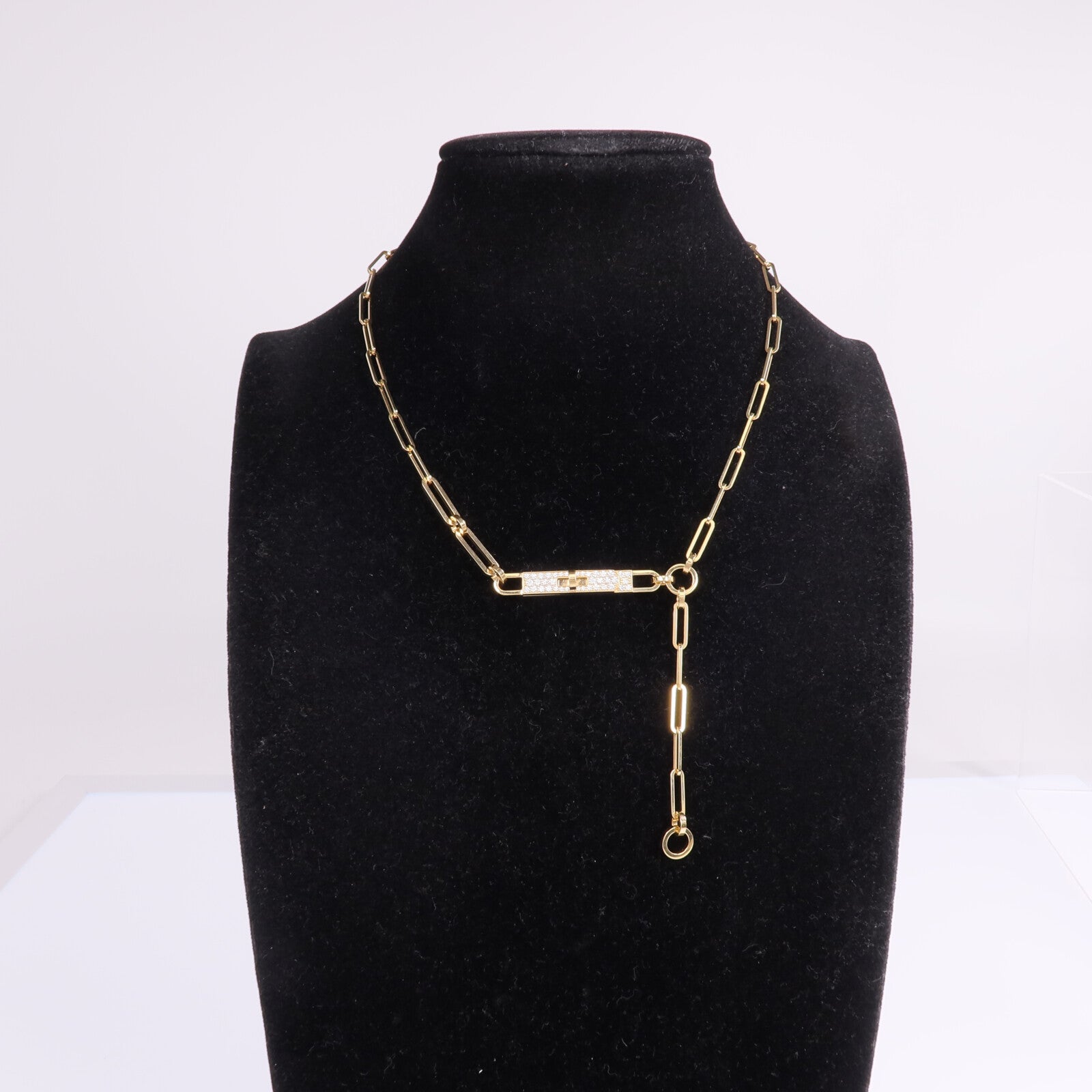 HERMES 18K黃金Kelly Chaine Choker鑽石項鍊