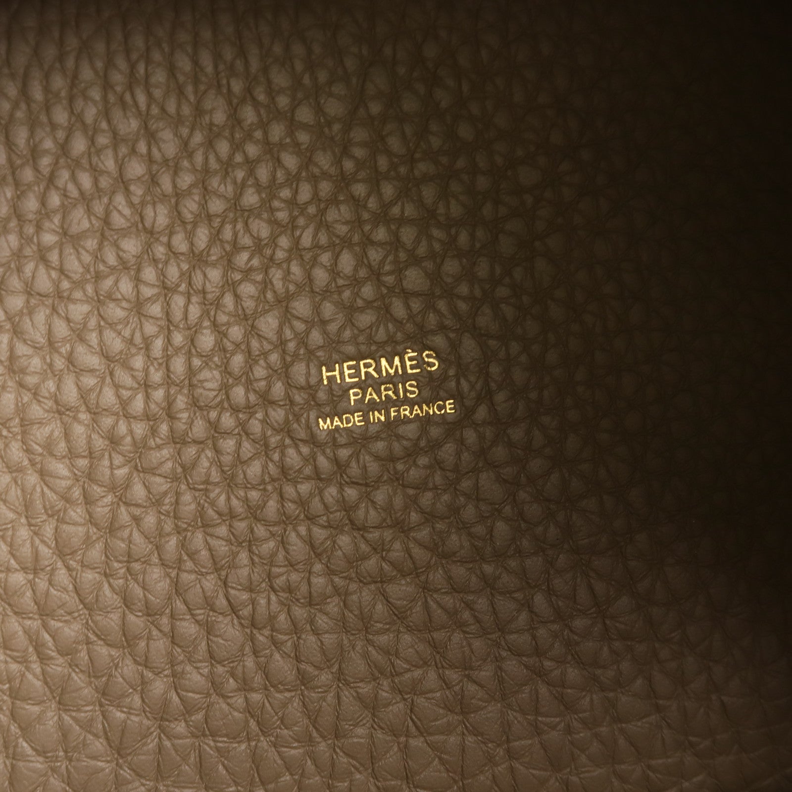 HERMES Clemence皮革Picotin PM手挽袋Etoupe