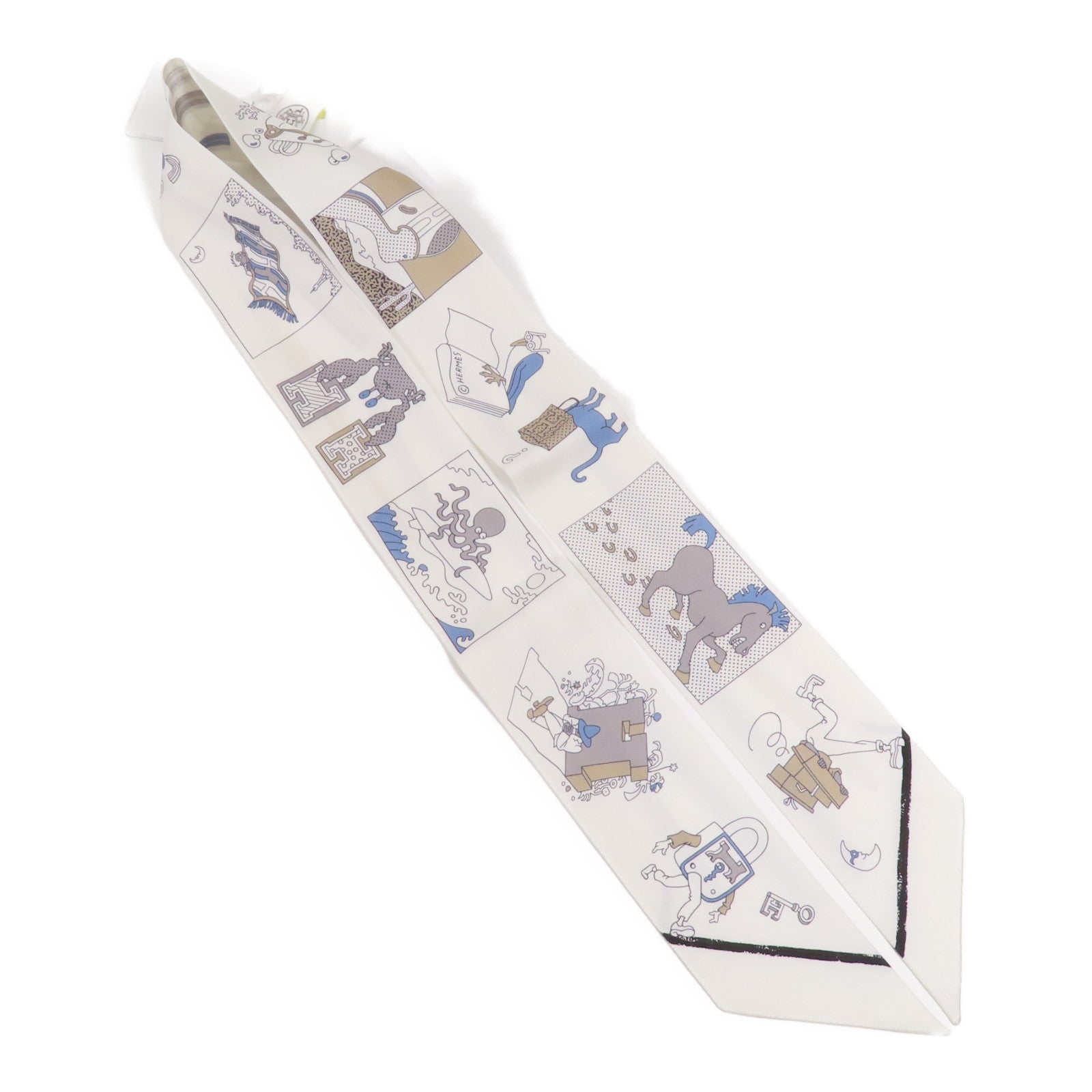 HERMES 【激減優惠】絲質Twilly絲巾