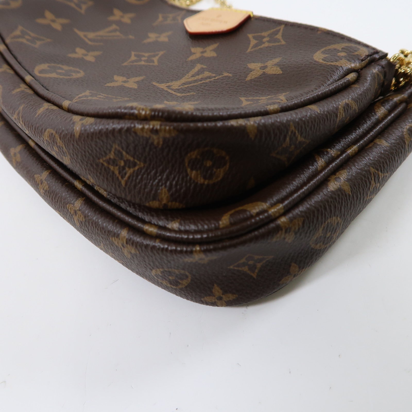 LOUIS VUITTON Monogram Multi Pochette Accessoires金扣手挽肩背兩用袋棕色