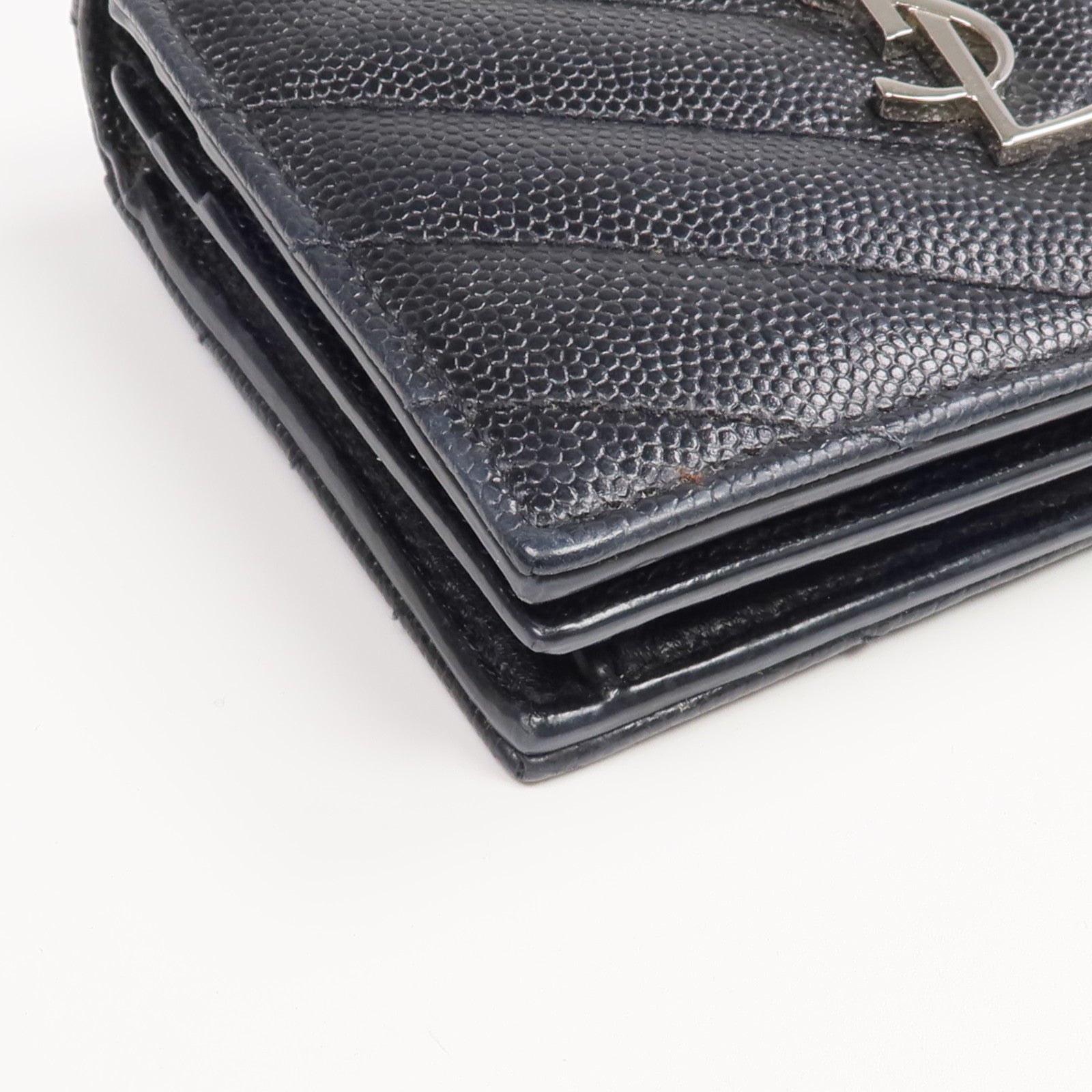 SAINT LAURENT 牛皮皮革Wallet銀扣錢包