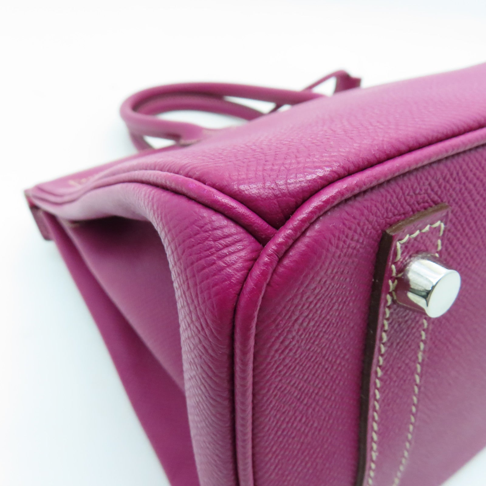 HERMES 【清倉大減價】Epsom皮革Birkin 30銀扣手挽袋紫色