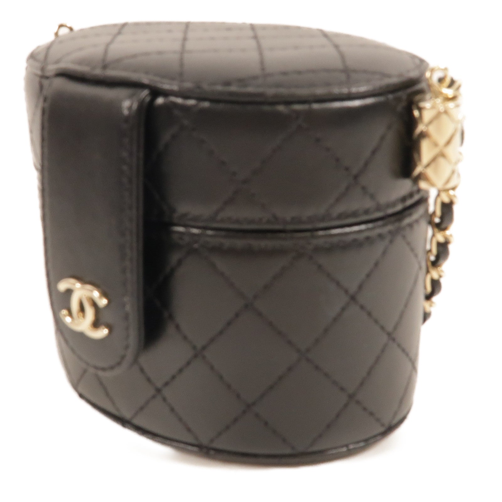 CHANEL 羊皮皮革Mini Round Vanity肩背袋