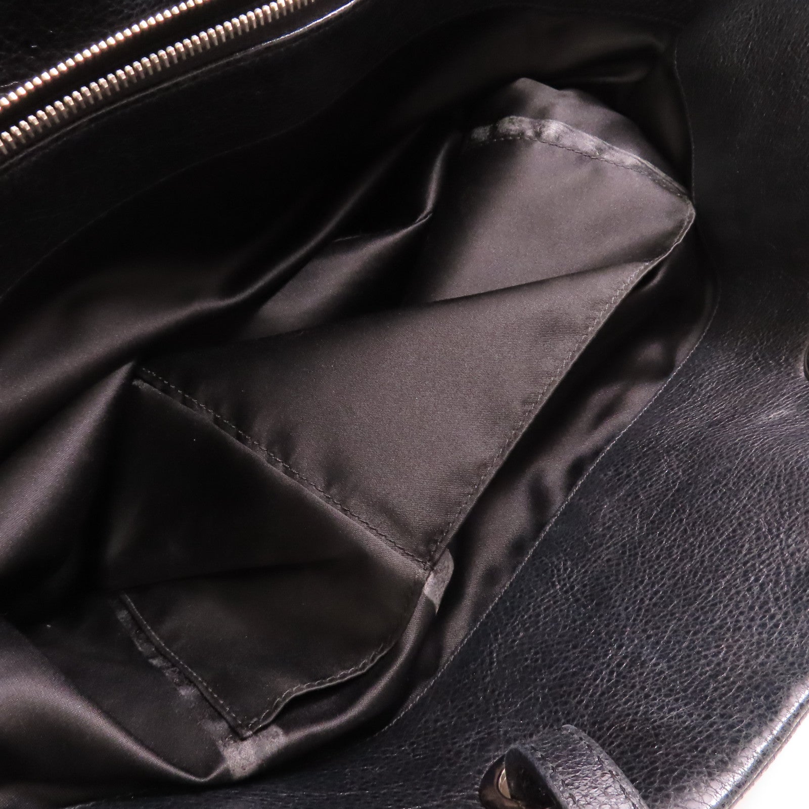 CHANEL CC SHW Tote Bag Calfskin Leather Black