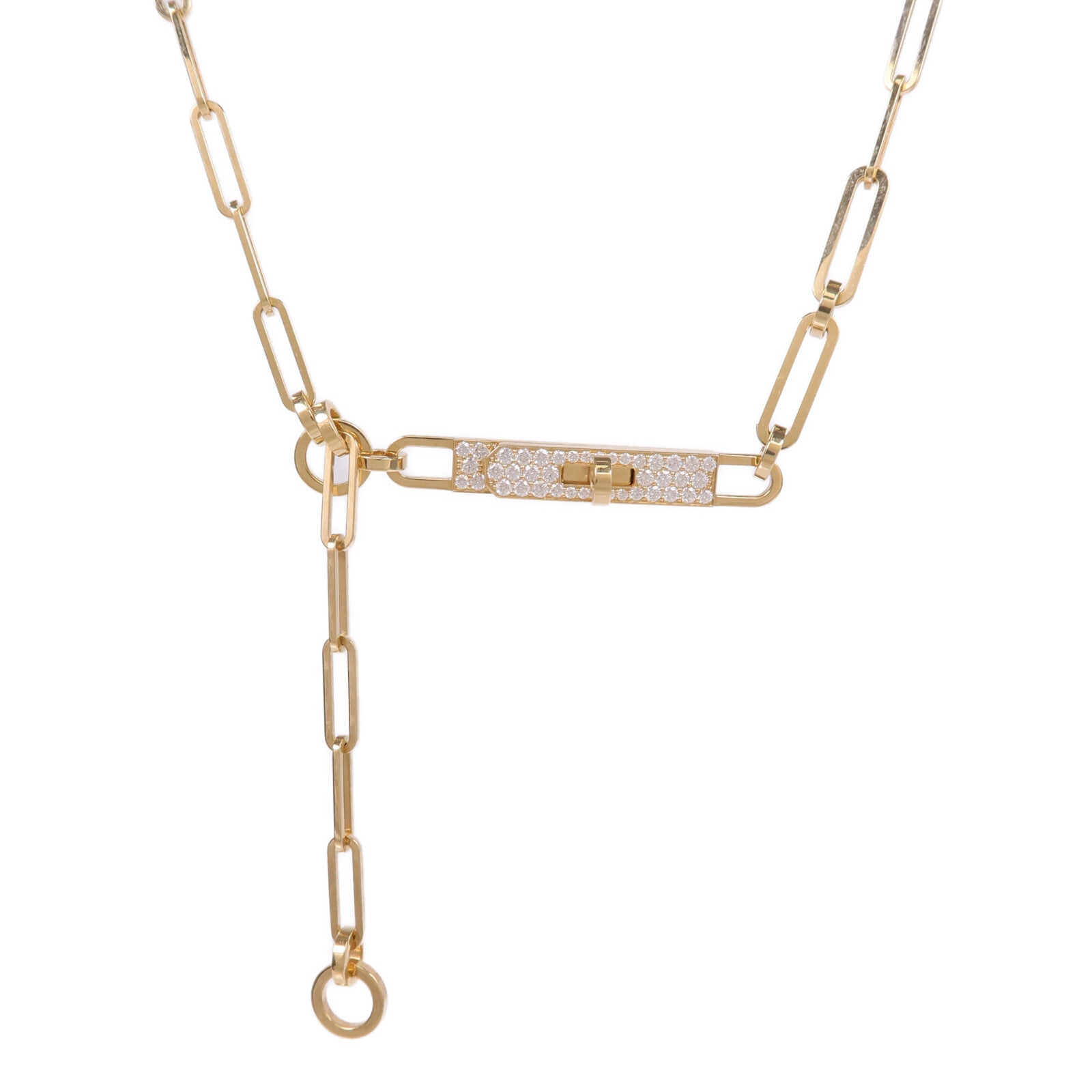 HERMES 18K黃金Kelly Chaine Choker鑽石項鍊