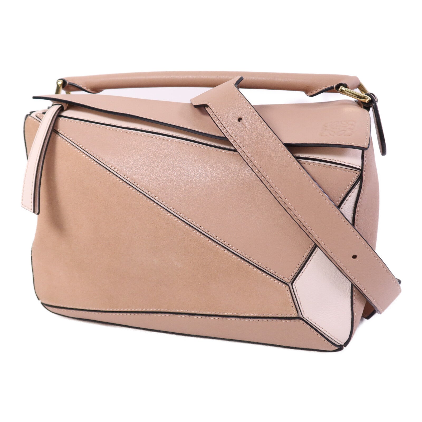 LOEWE 牛皮皮革Puzzle Medium金扣手挽肩背兩用袋