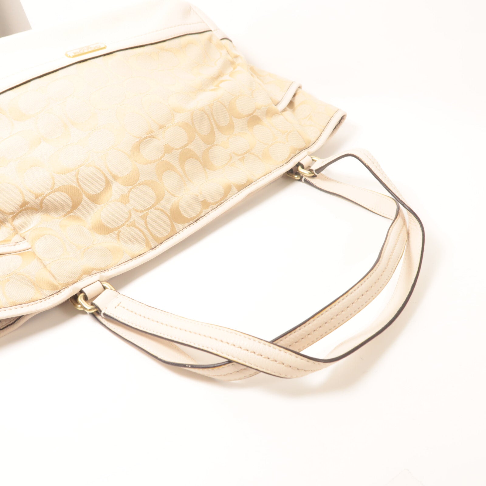COACH 帆布/牛皮皮革Tote Bag手挽袋