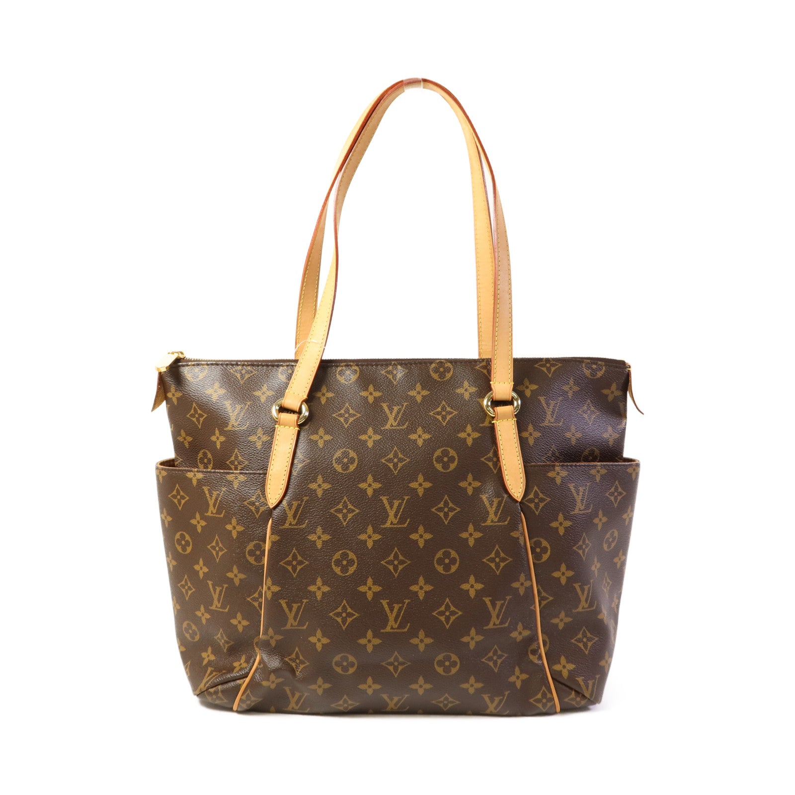 LOUIS VUITTON Monogram Totally MM金扣肩背袋棕色