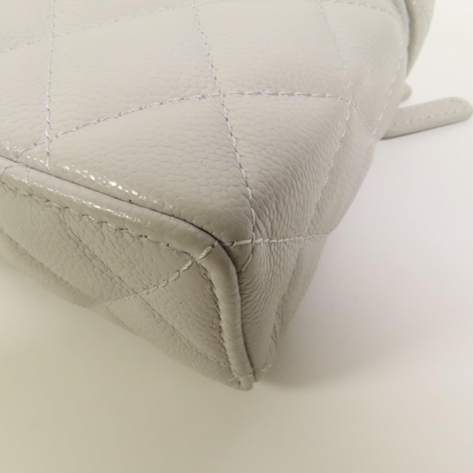 CHANEL 牛皮皮革Vanity Case金扣鏈帶手挽肩背兩用袋