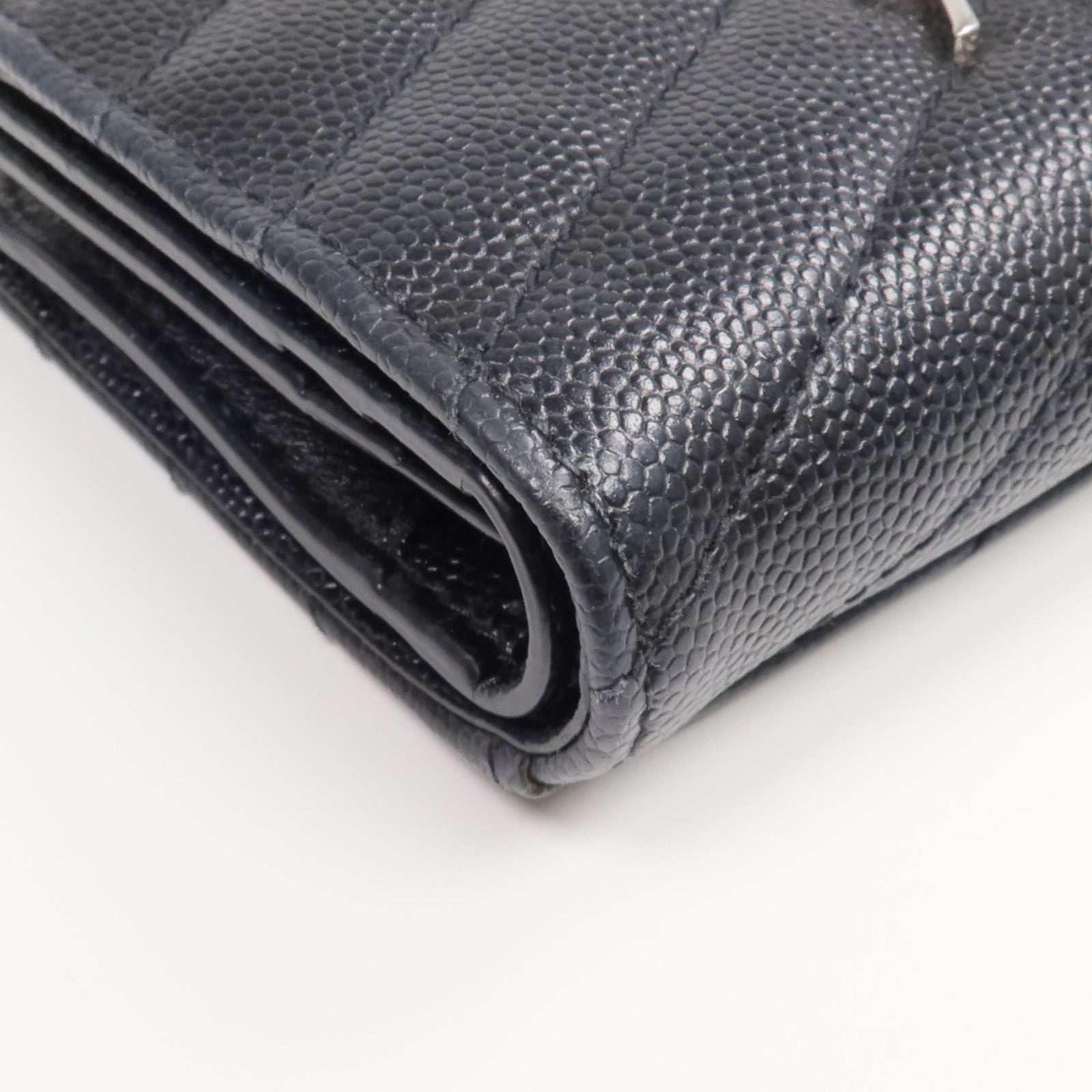 SAINT LAURENT 牛皮皮革Wallet銀扣錢包