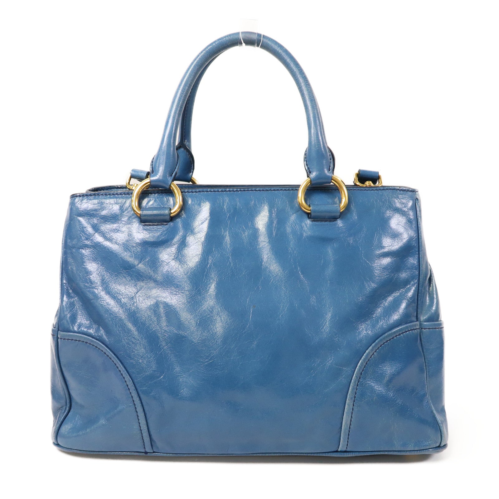 Miu Miu 牛皮皮革2 Way Shoulder Bag金扣手挽肩背兩用袋藍色