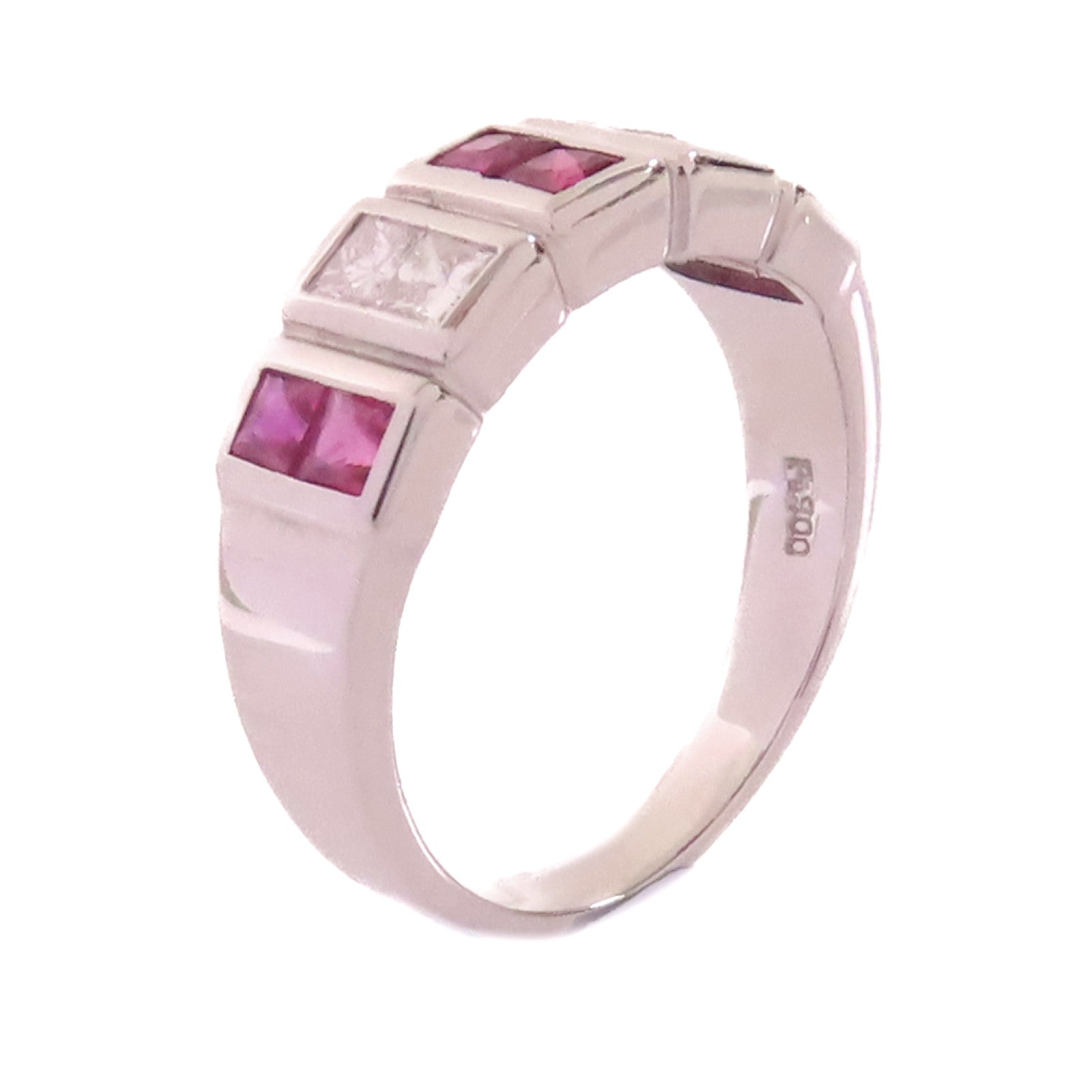 JEWELRY 【激減優惠】PT900鉑金/0.70ct紅寶石/0.40ct鑽石Ruby Ring戒指US#6.75