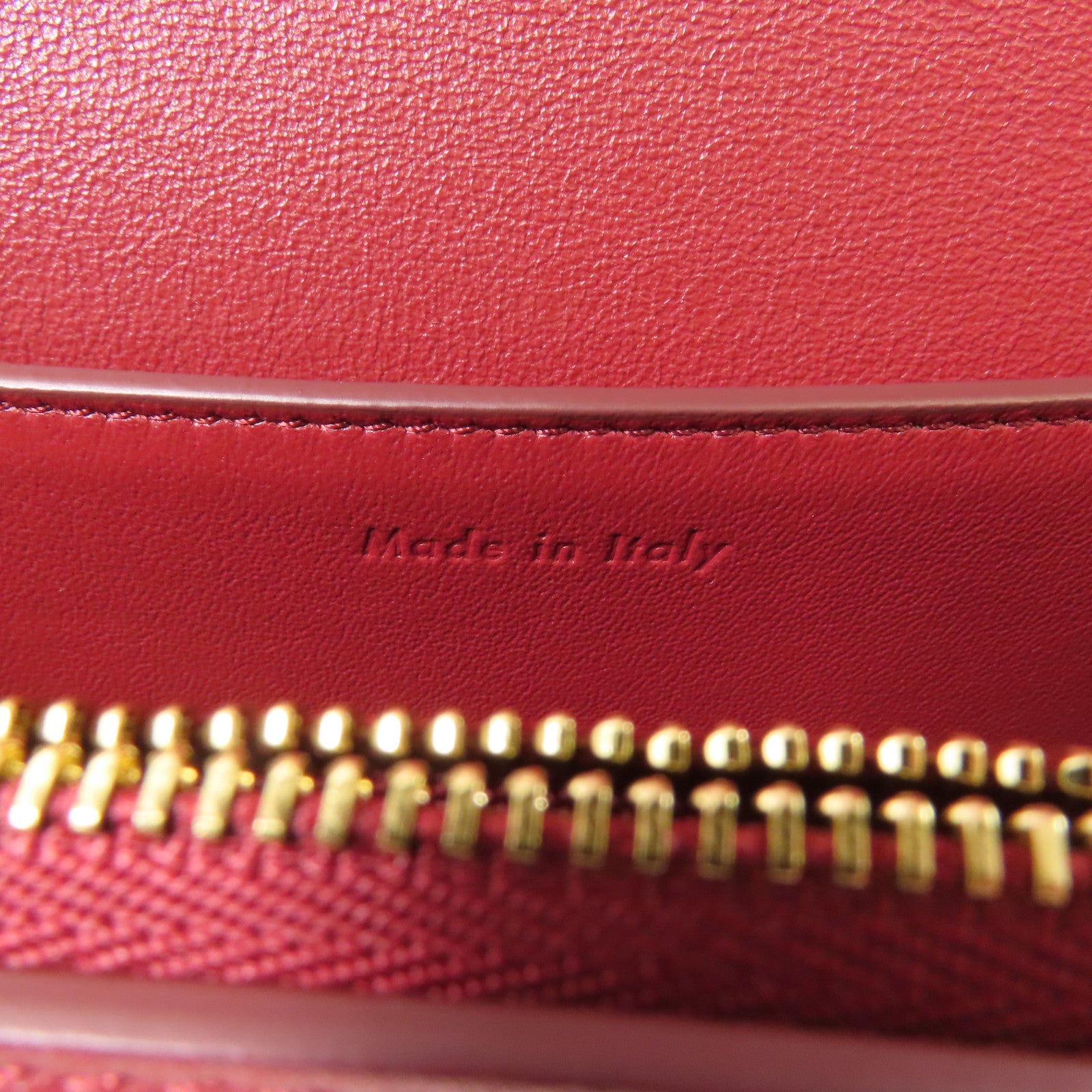 CELINE 羊皮皮革Shoulder Bag金扣肩背袋杏色/紅色