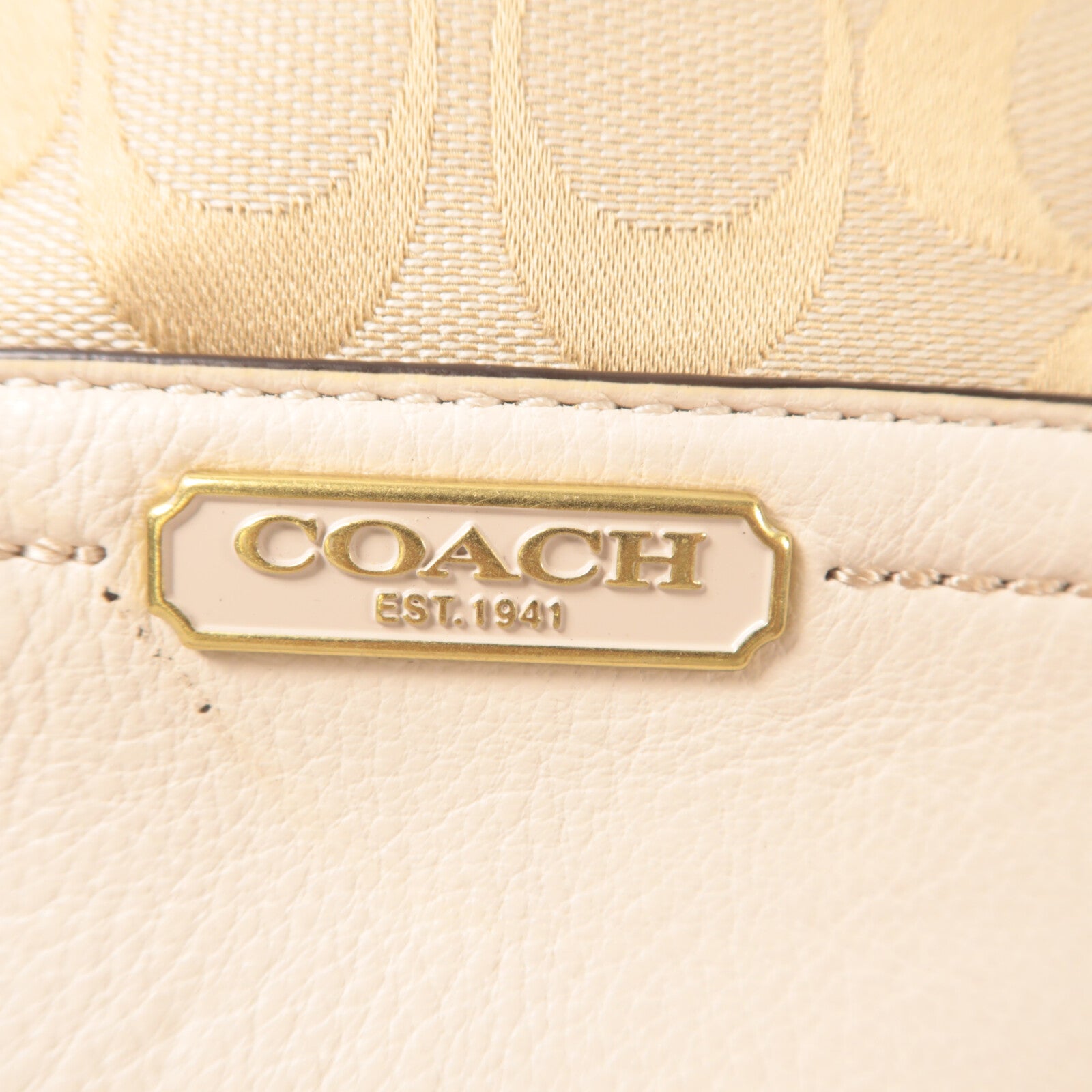COACH 帆布/牛皮皮革Tote Bag手挽袋