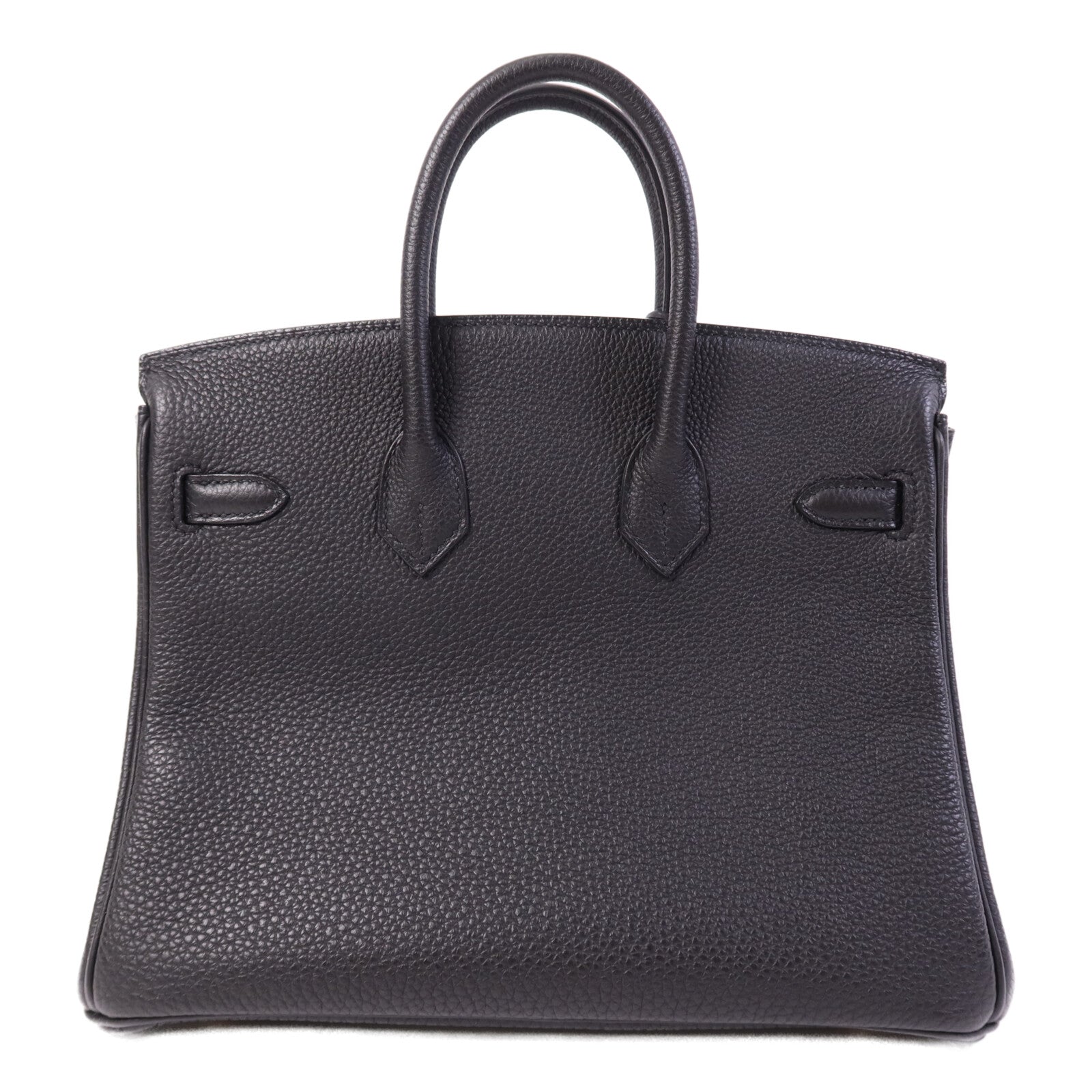 HERMES Clemence皮革Birkin 25金扣手挽袋Noir