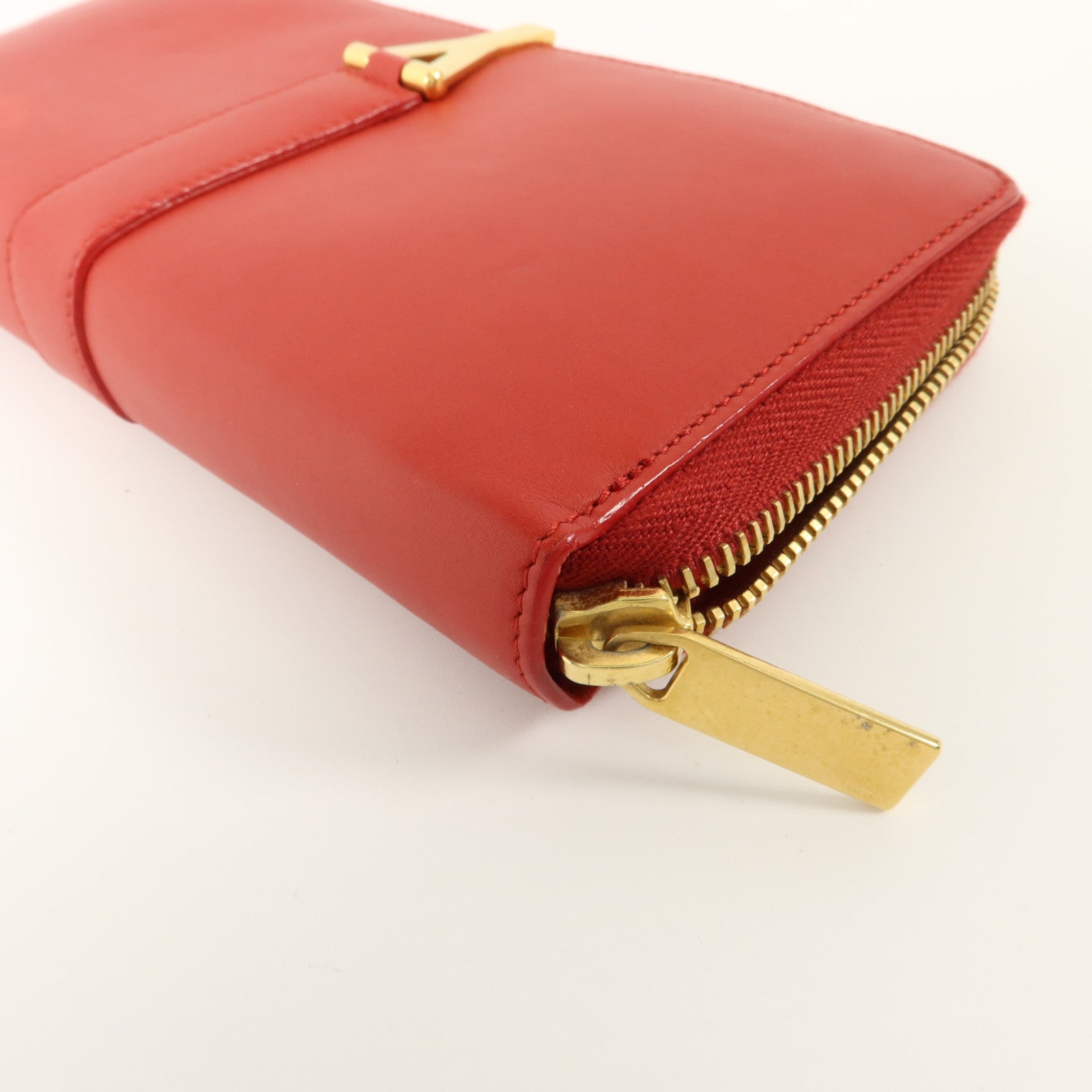 SAINT LAURENT 牛皮皮革Long Round Wallet長錢包