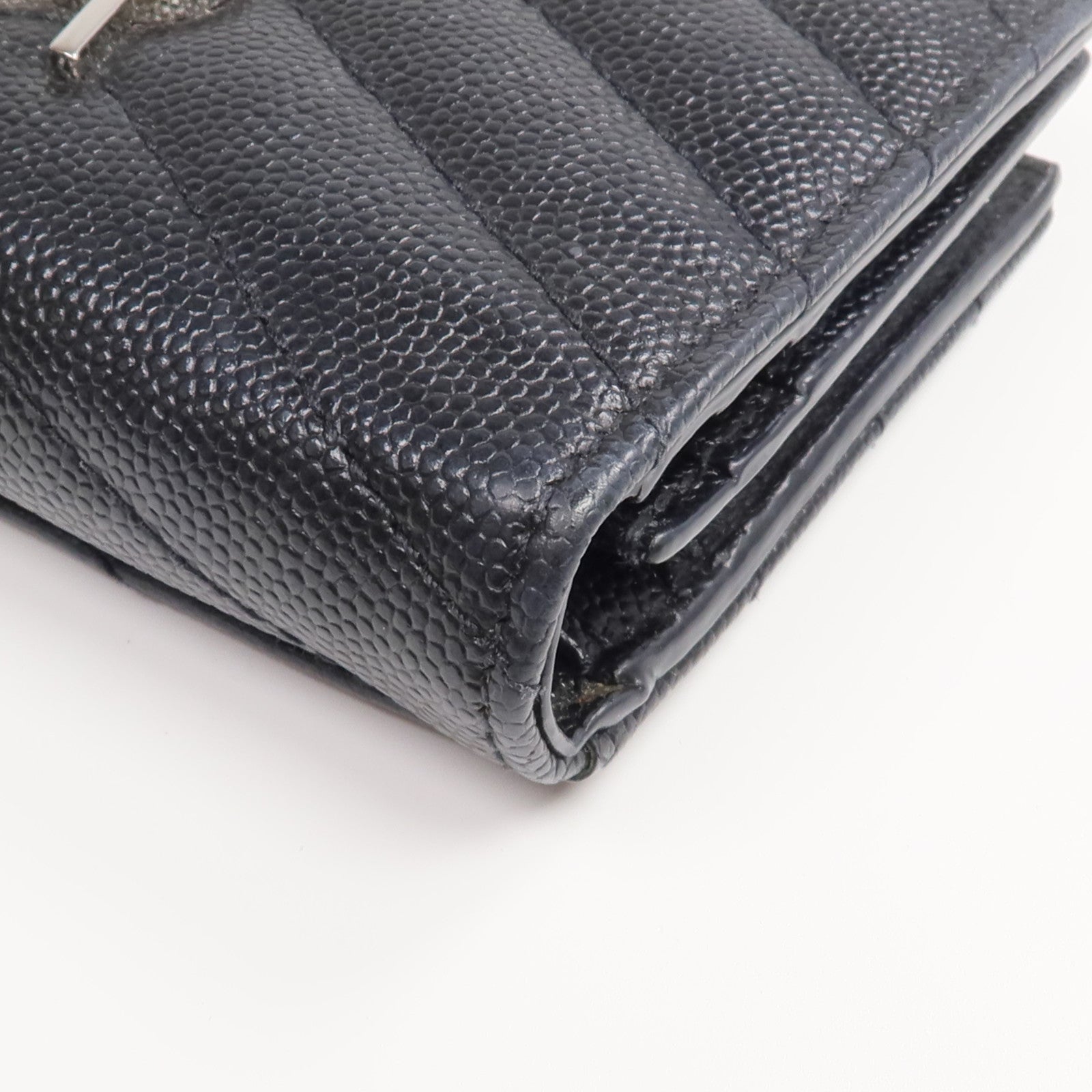 SAINT LAURENT 牛皮皮革Wallet銀扣錢包