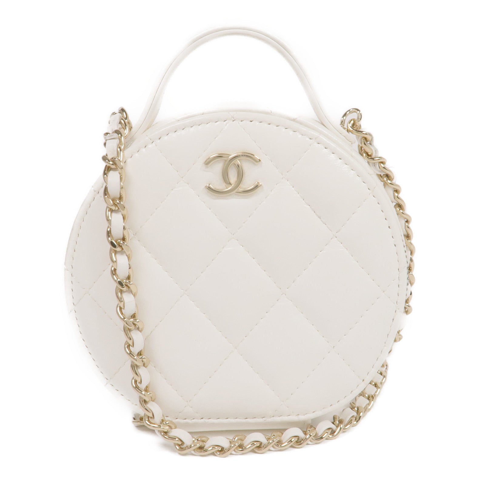 CHANEL 羊皮皮革2 Way Shoulder金扣手挽肩背兩用袋