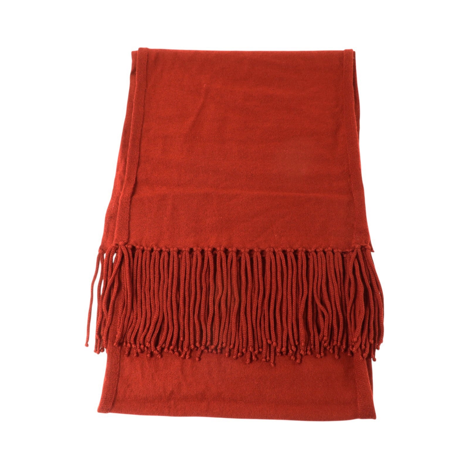 HERMES 羊絨Recto-Verso Mufflere圍巾Rouge H