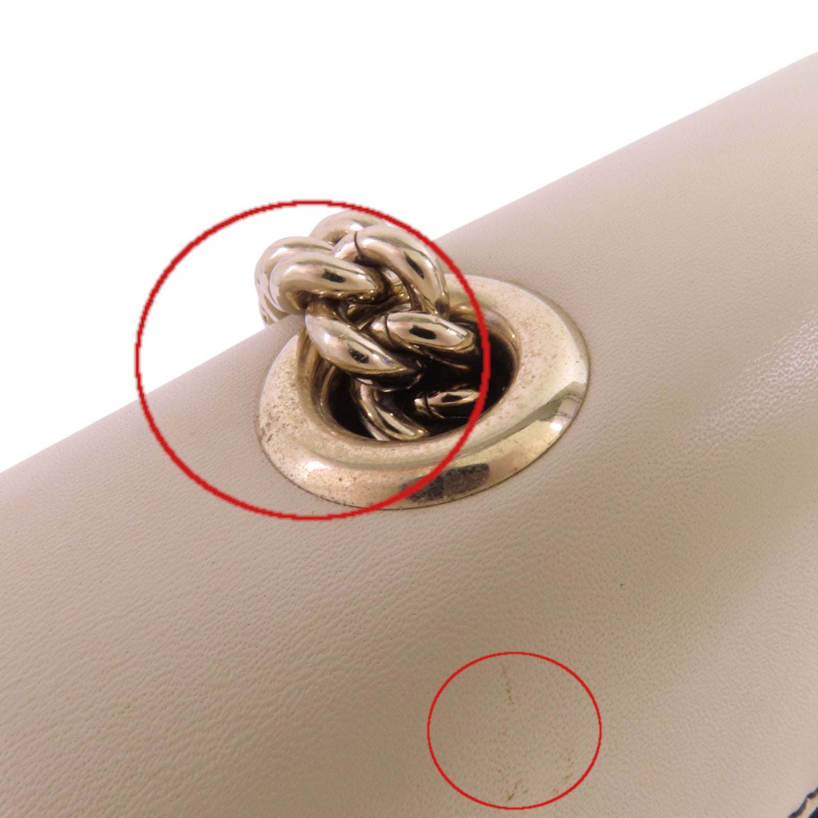 GUCCI GG帆布/牛皮皮革Emily Chain金扣鏈帶肩背袋