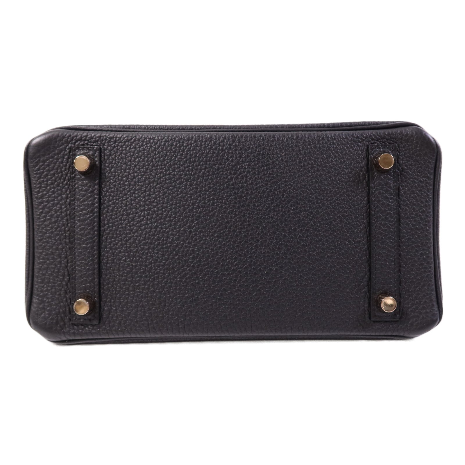 HERMES Clemence皮革Birkin 25金扣手挽袋Noir