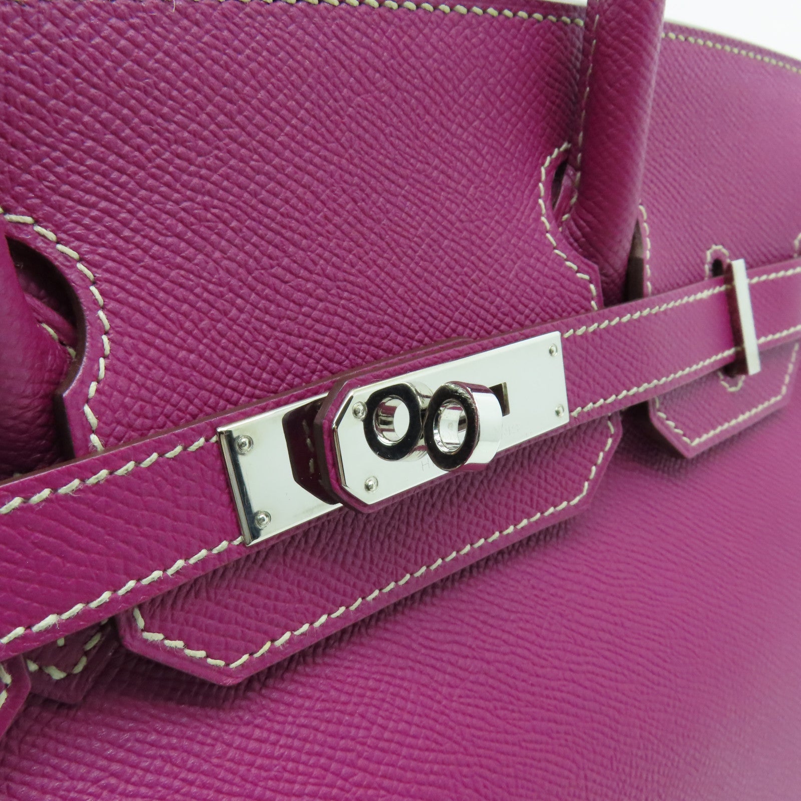 HERMES 【清倉大減價】Epsom皮革Birkin 30銀扣手挽袋紫色