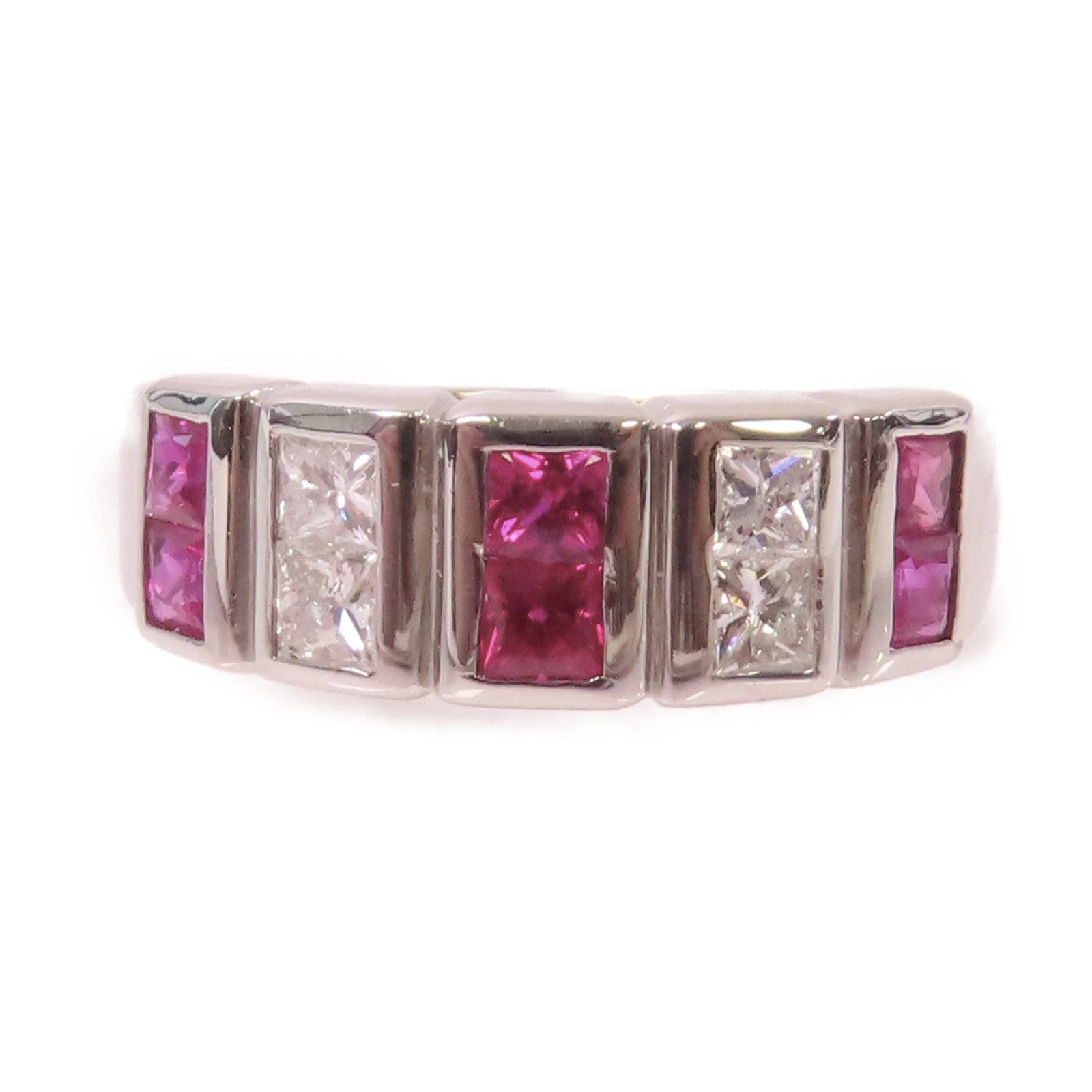 JEWELRY 【激減優惠】PT900鉑金/0.70ct紅寶石/0.40ct鑽石Ruby Ring戒指US#6.75