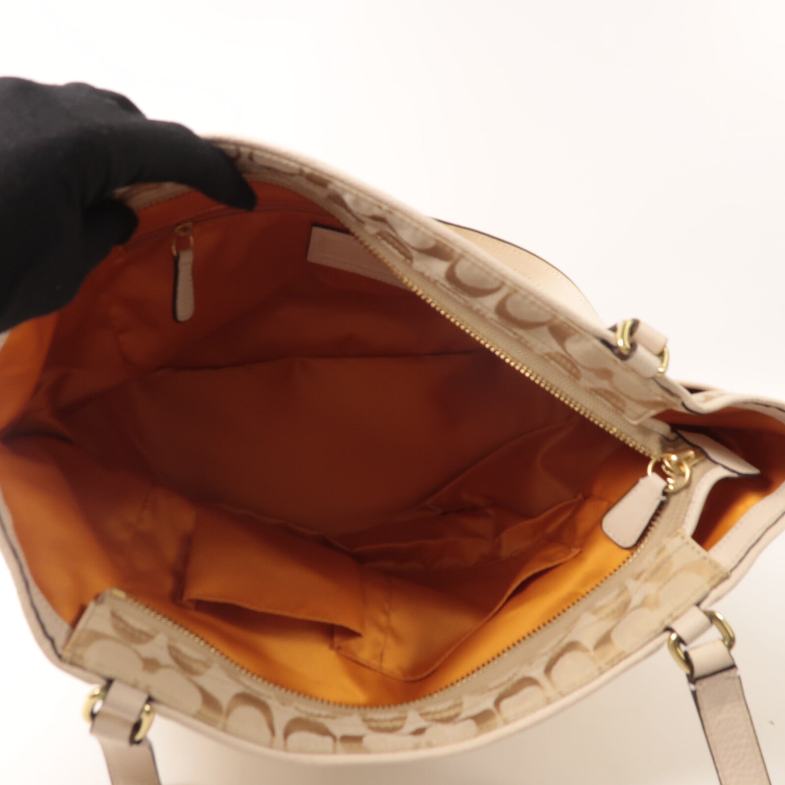 COACH 帆布/牛皮皮革Tote Bag手挽袋