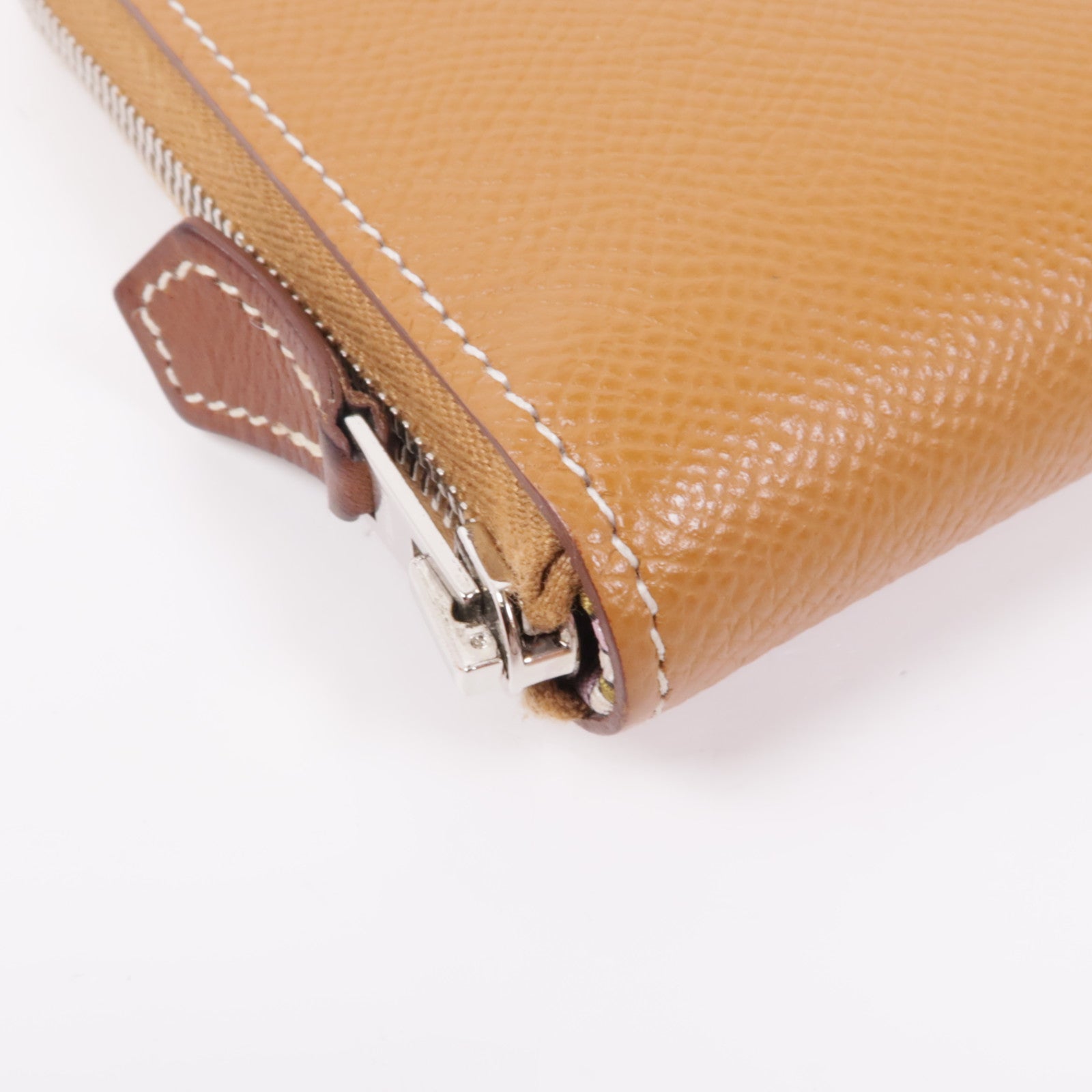 HERMES Epsom皮革Silk In Long Wallet銀扣長錢包37 Gold