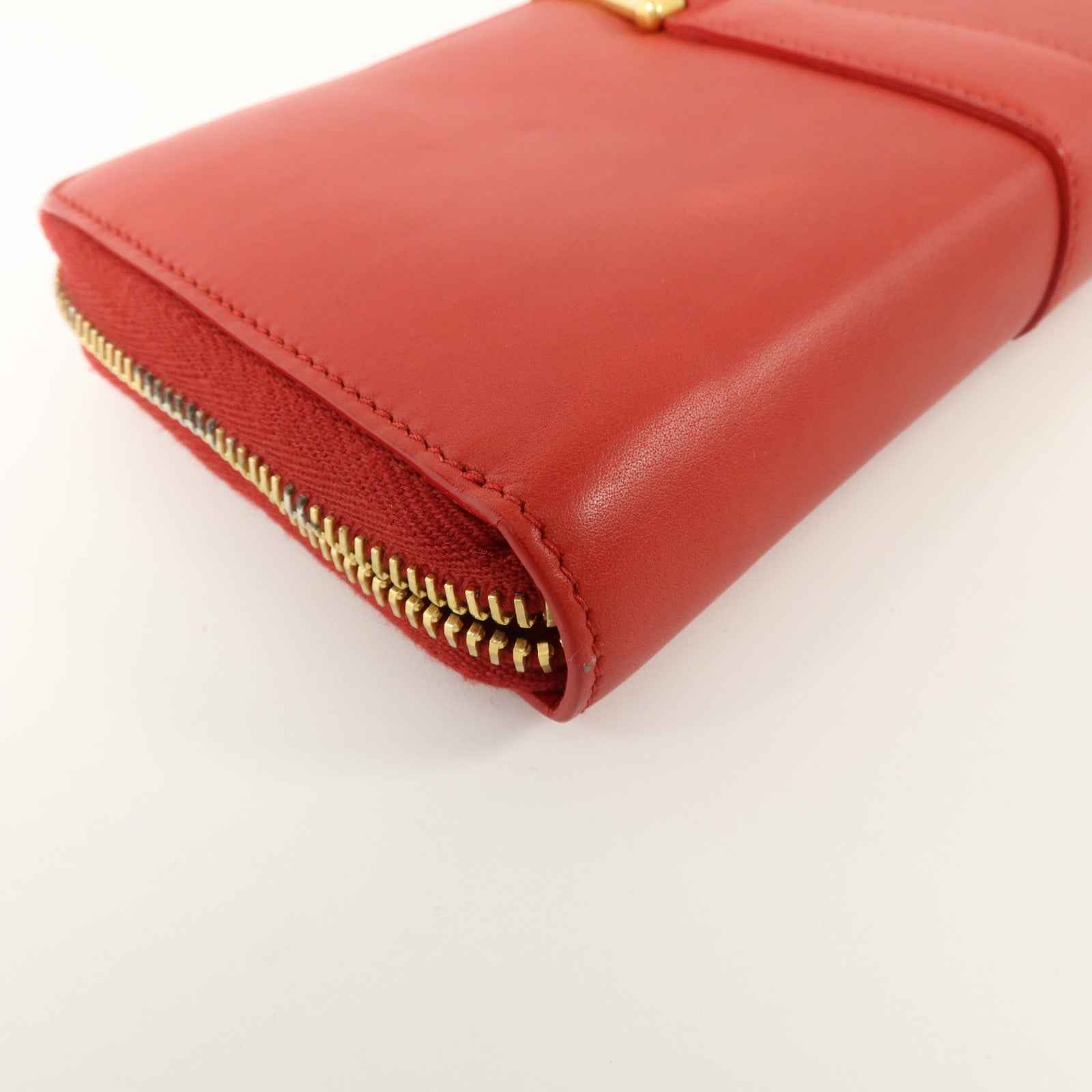 SAINT LAURENT 牛皮皮革Long Round Wallet長錢包