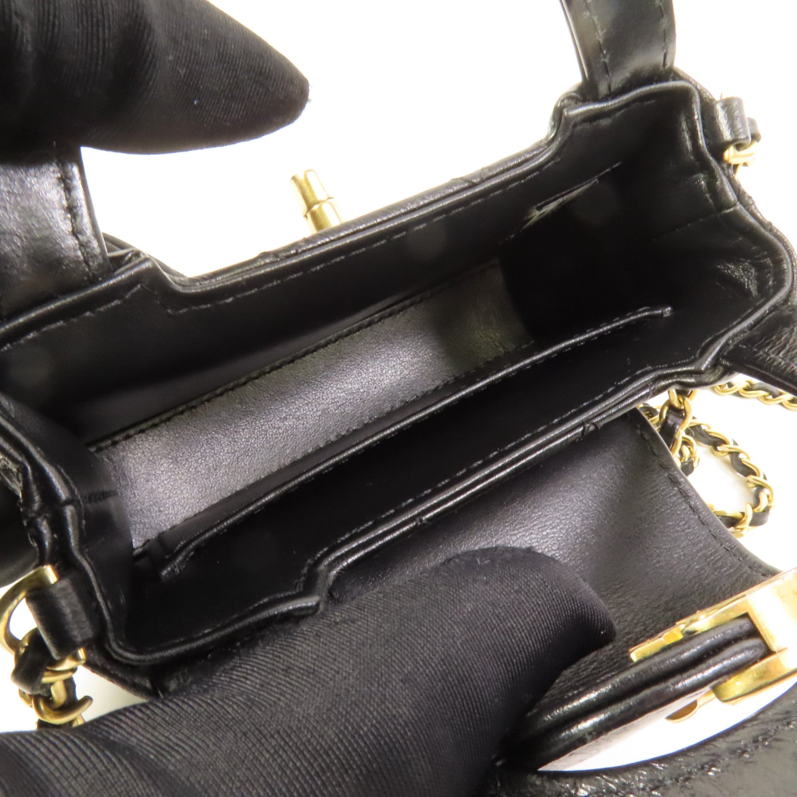 CHANEL 【激減優惠】牛皮皮革Kelly Nano金扣手挽肩背兩用袋