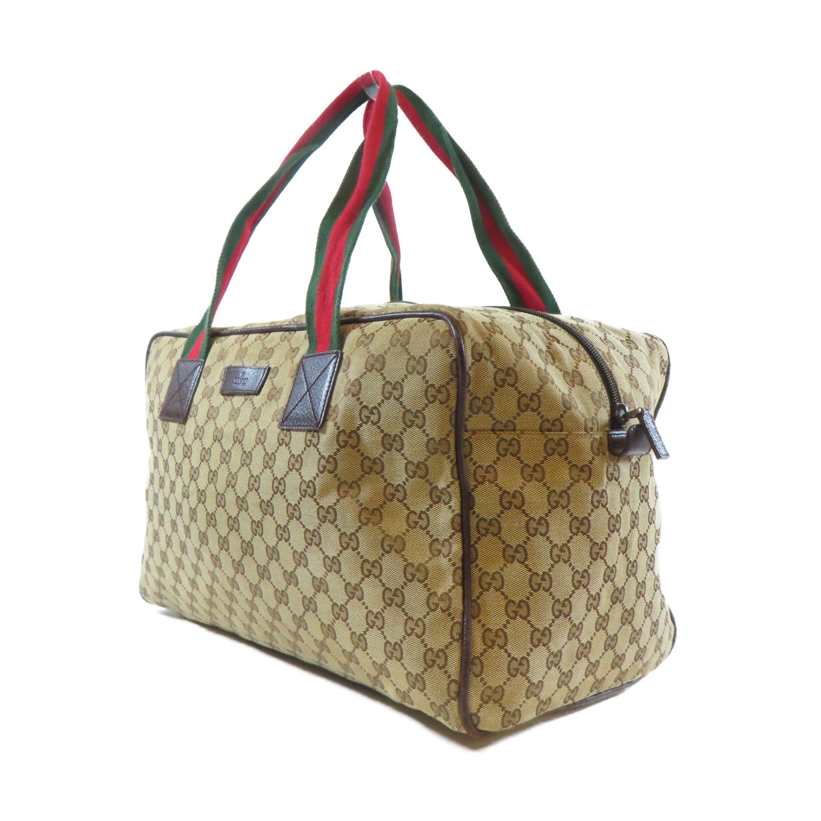 GUCCI 帆布Tote Bag銀扣手挽袋啡色