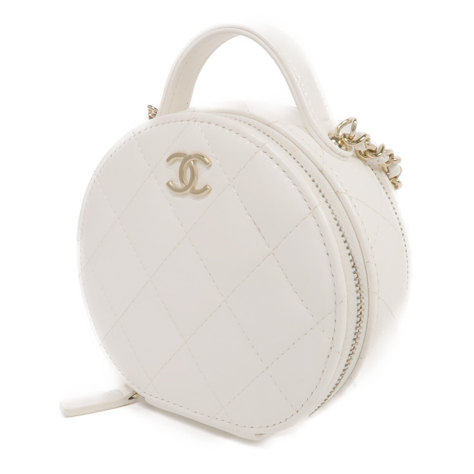 CHANEL 羊皮皮革2 Way Shoulder金扣手挽肩背兩用袋