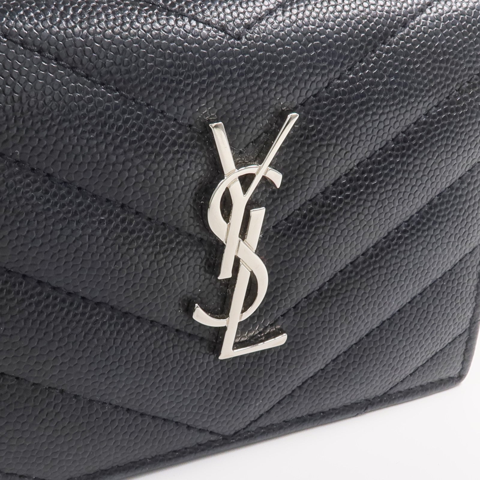 SAINT LAURENT 牛皮皮革Wallet銀扣錢包