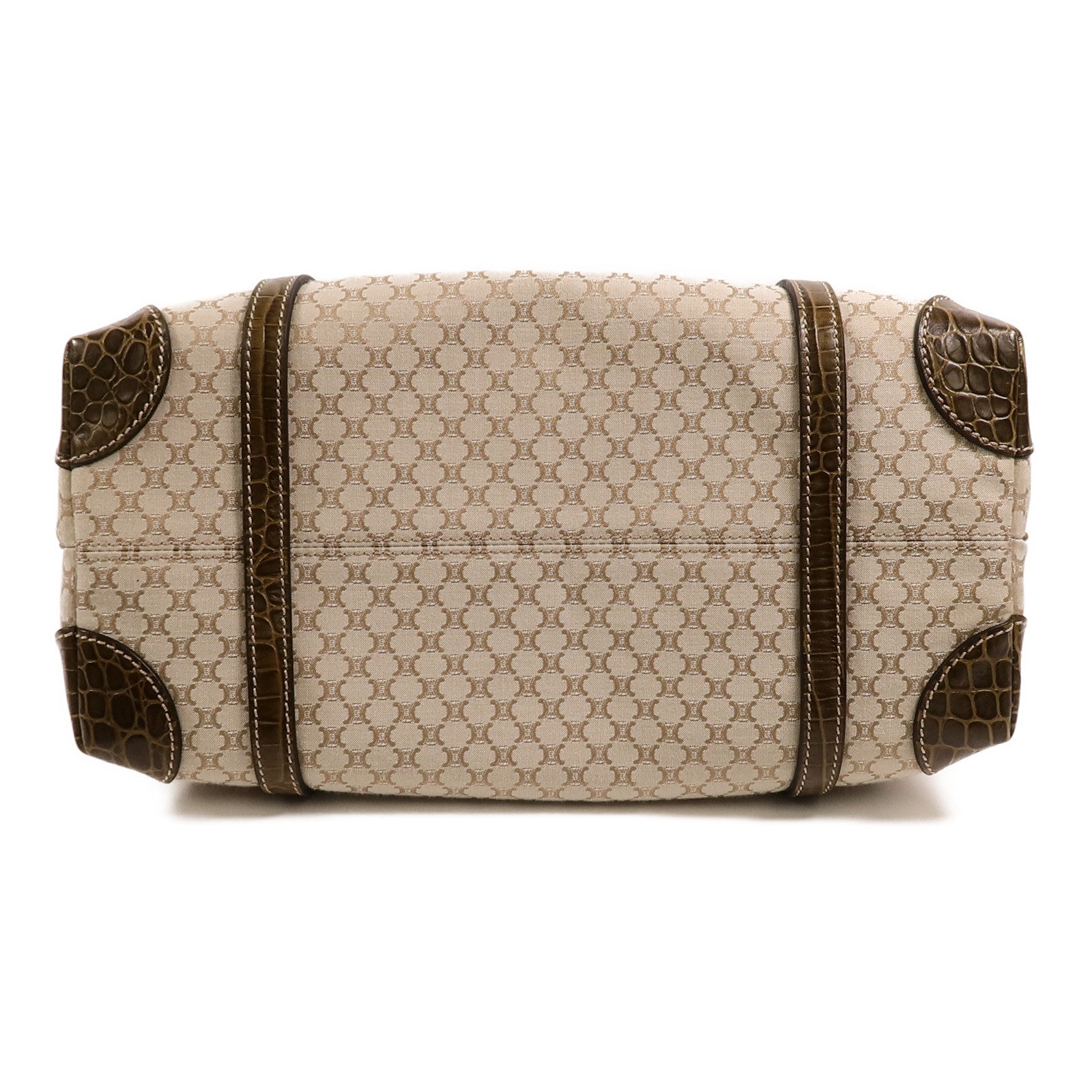 CELINE 帆布/牛皮皮革Vintage Macadam Tote肩背袋