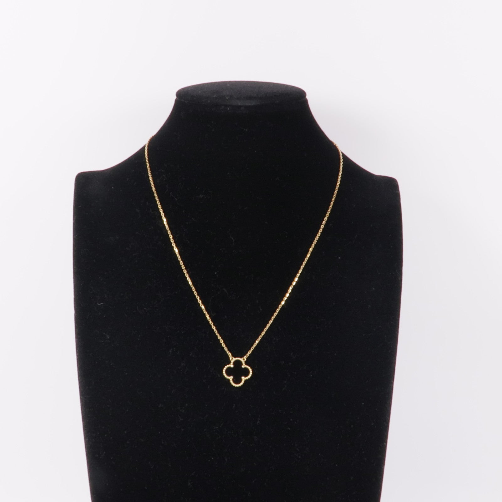 Van Cleef & Arpels 18K黃金Vintage Alhambra Necklace縞瑪瑙項鍊