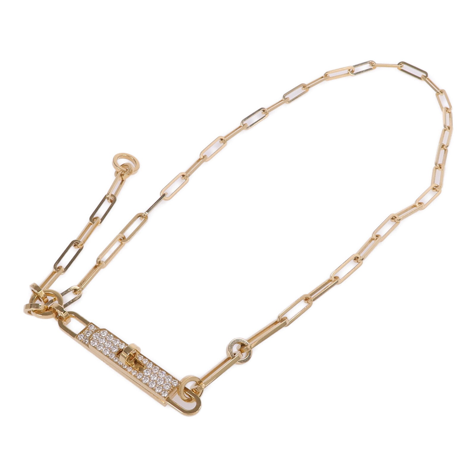 HERMES 18K黃金Kelly Chaine Choker鑽石項鍊