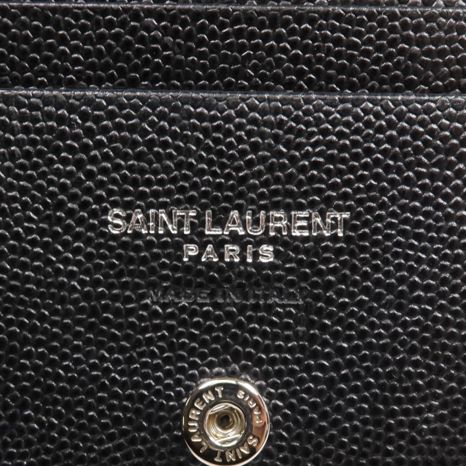 SAINT LAURENT 牛皮皮革Wallet銀扣錢包