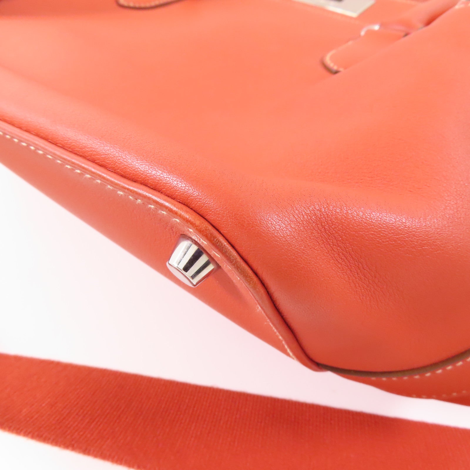 HERMES Evercolor皮革Toolbox 26銀扣手挽肩背兩用袋Sanguine