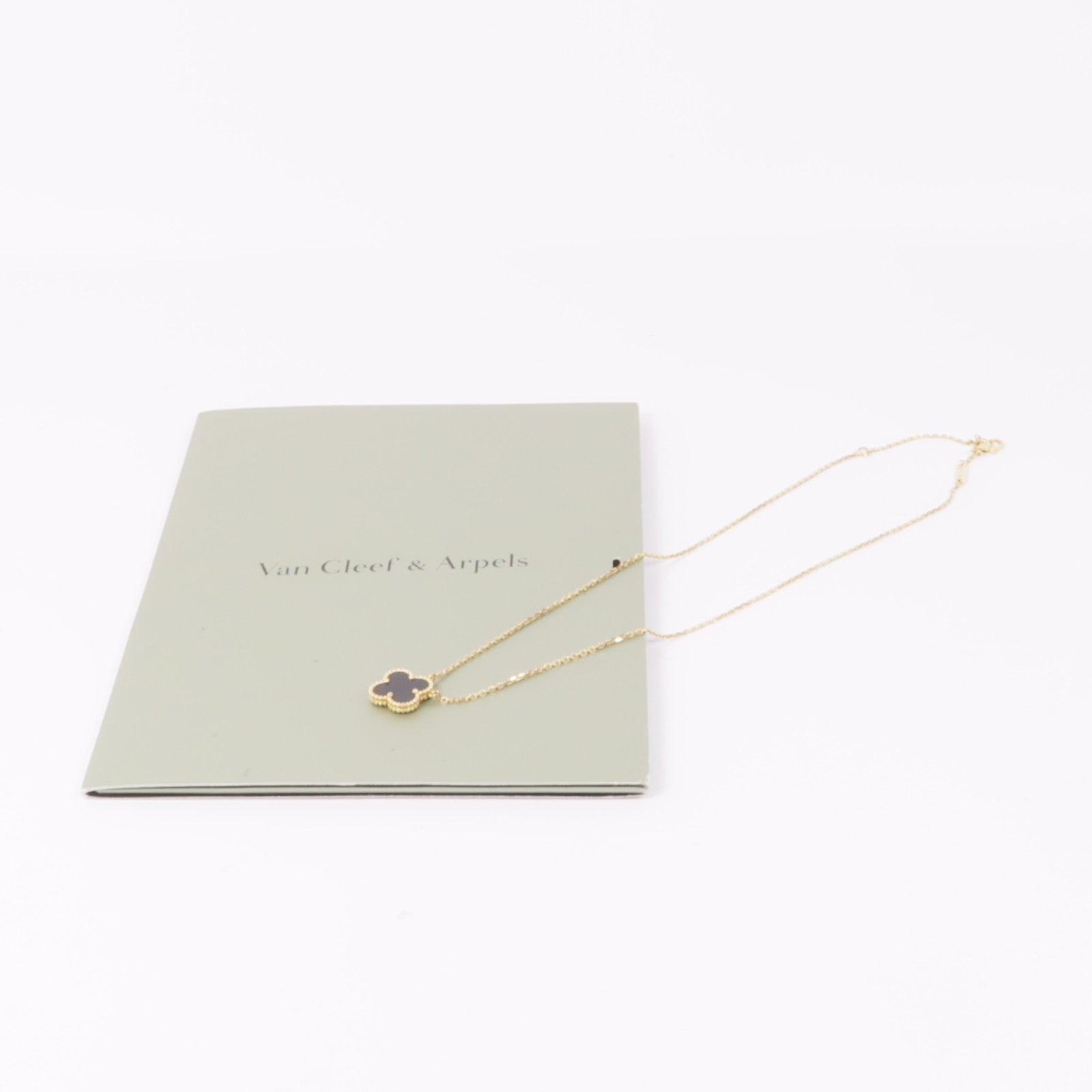 Van Cleef & Arpels 18K黃金Vintage Alhambra Necklace縞瑪瑙項鍊