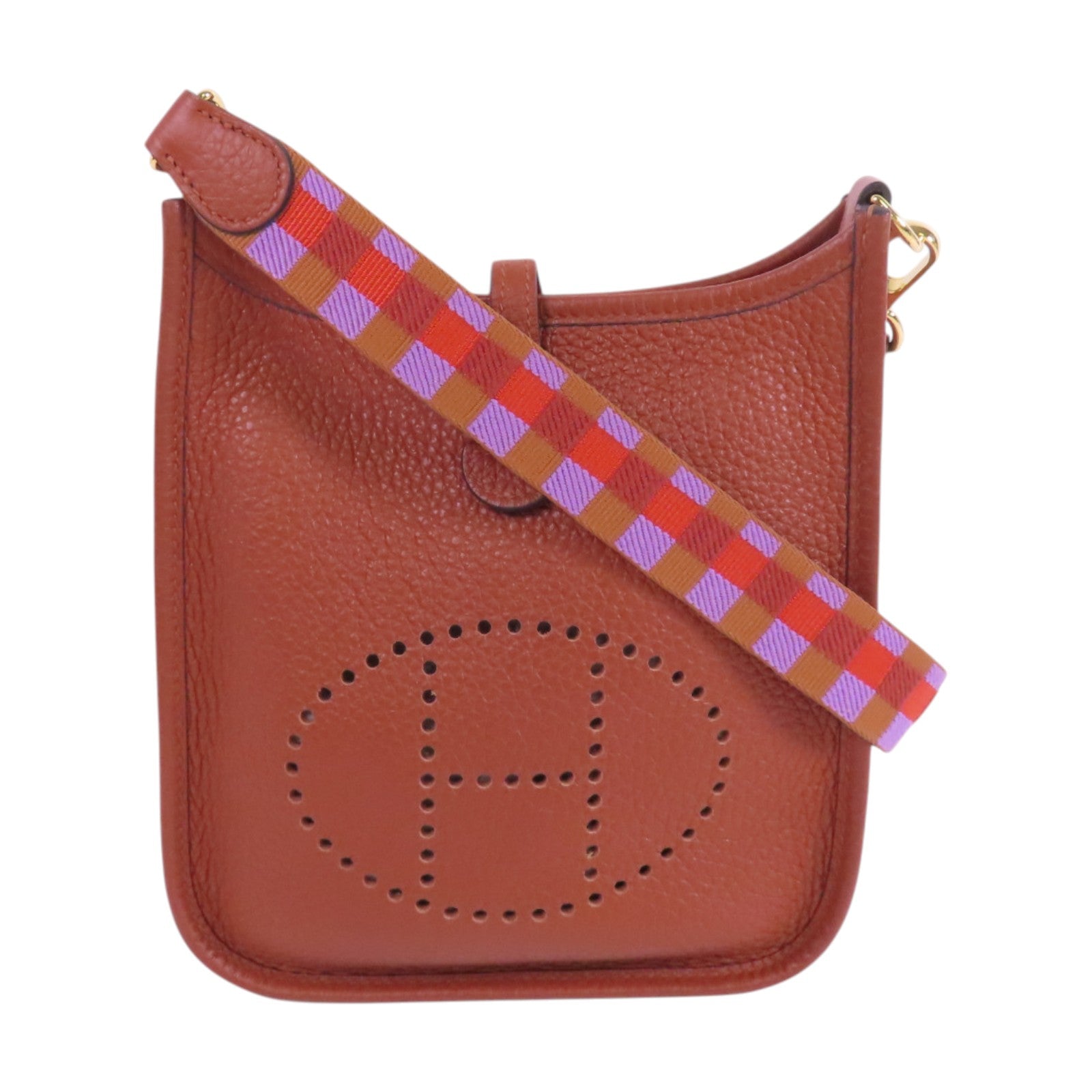 HERMES Clemence皮革Evelyne TPM金扣肩背袋