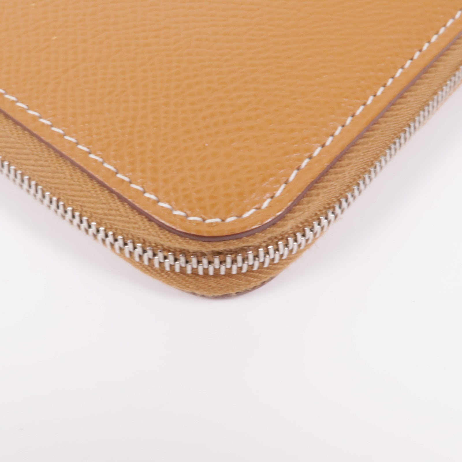 HERMES Epsom皮革Silk In Long Wallet銀扣長錢包37 Gold