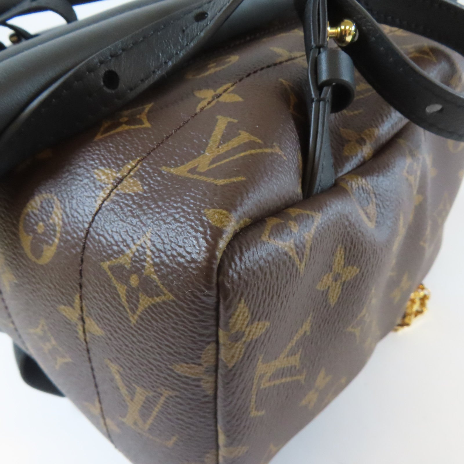 LOUIS VUITTON Monogram Palm Springs MM金扣背包啡色