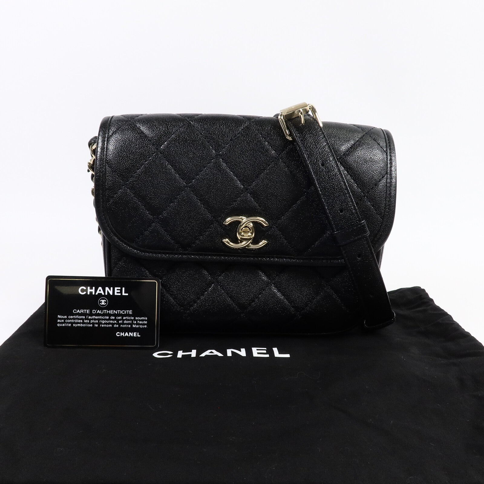 CHANEL 牛皮皮革Chain Shoulder Bag鏈帶肩背袋