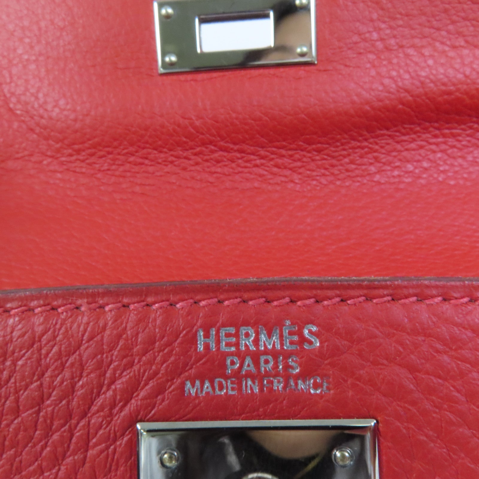 HERMES Togo皮革Kelly 32手挽肩背兩用袋Rouge de Coeur
