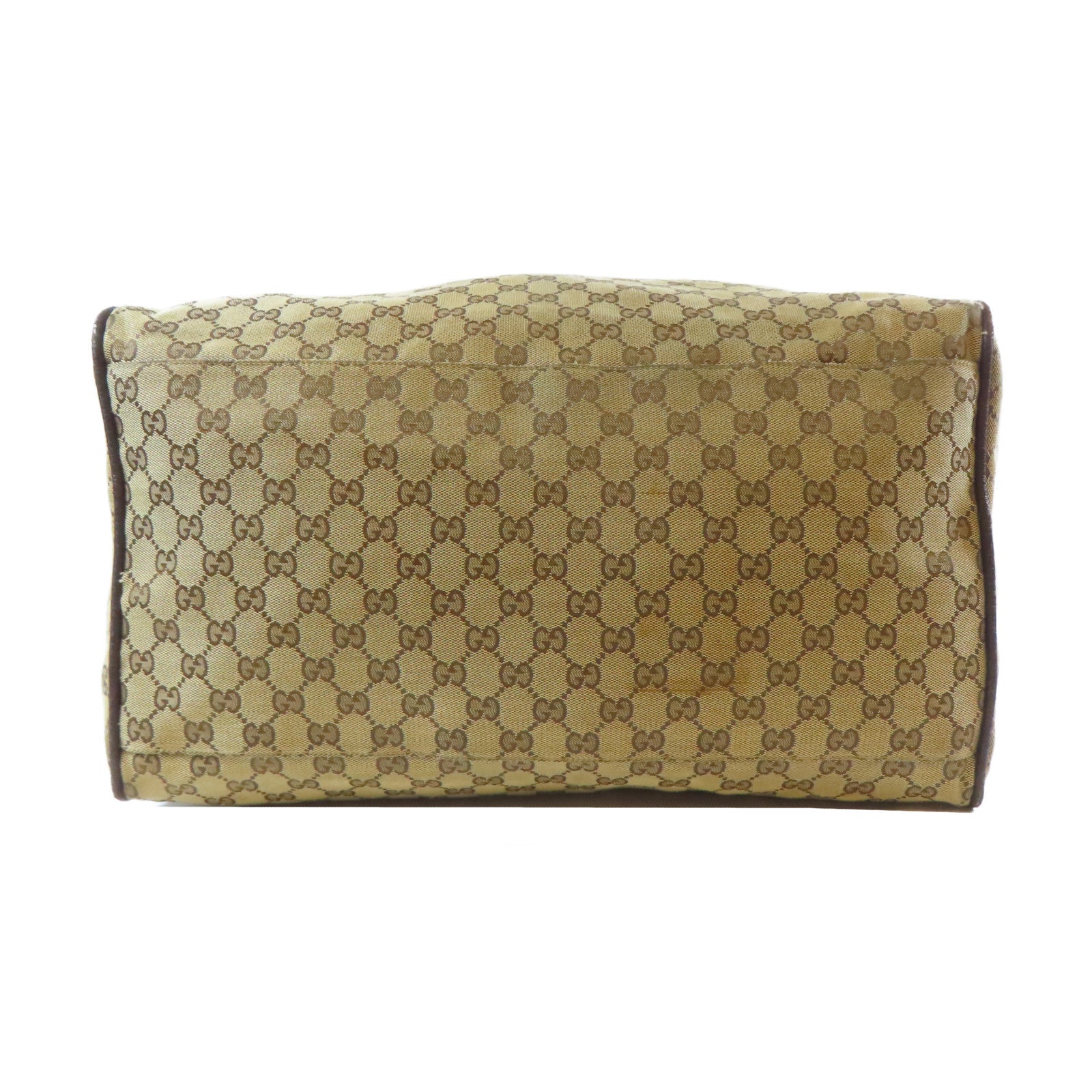 GUCCI 帆布Tote Bag銀扣手挽袋啡色
