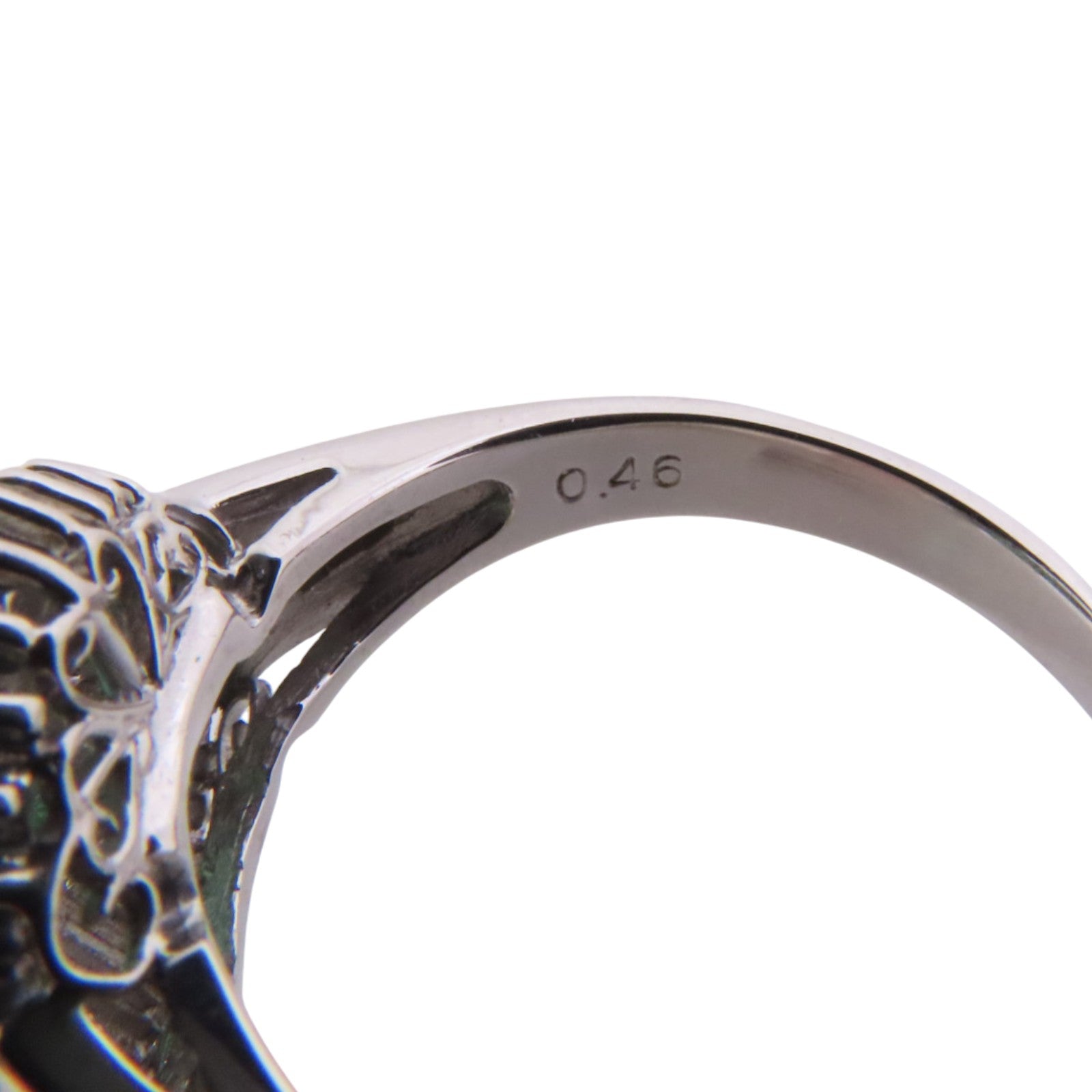 JEWELRY PT900鉑金Emerald Diamond綠寶石/鑽石戒指US#5