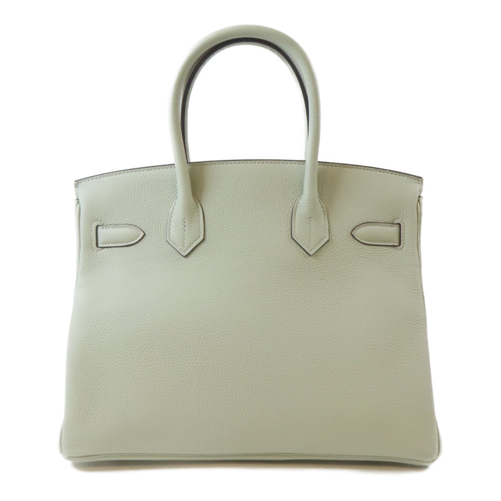 HERMES Togo皮革Birkin 30銀扣手挽袋Gris Neve/淺綠色
