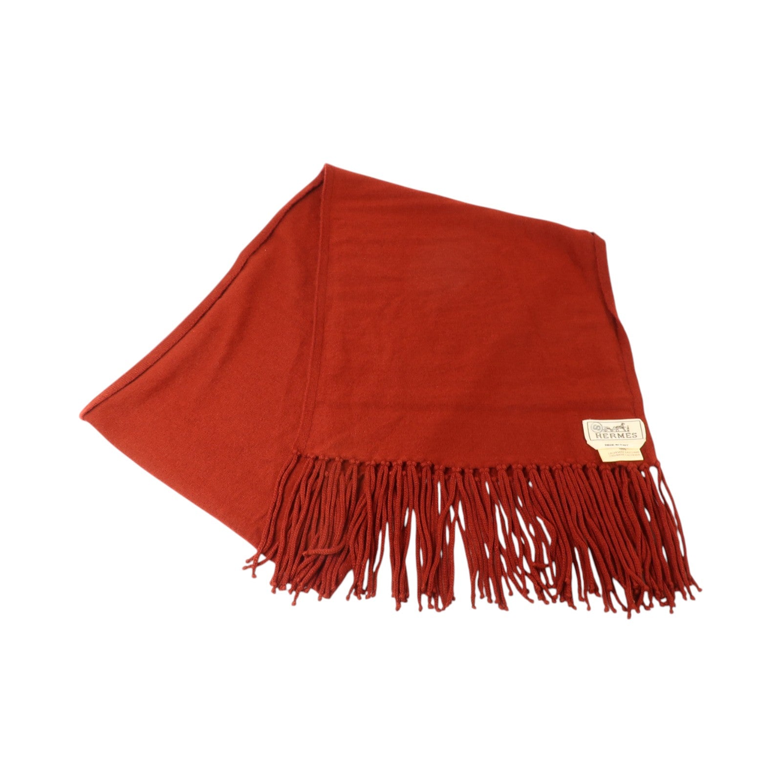 HERMES 羊絨Recto-Verso Mufflere圍巾Rouge H